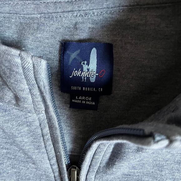 Johnnie-O 1/4 Zip Pullover Mens Large L Gray Stretch Relax Lounge Weekend - Picture 2 of 8